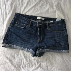Abercrombie & Fitch Mid Rise Dark Wash Shorts